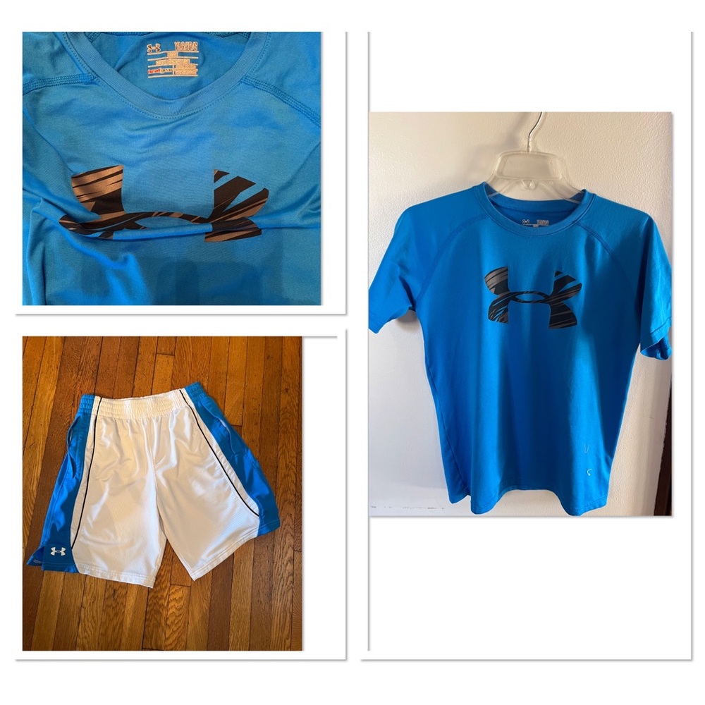 Under Armour turquoise shirt & Shorts
